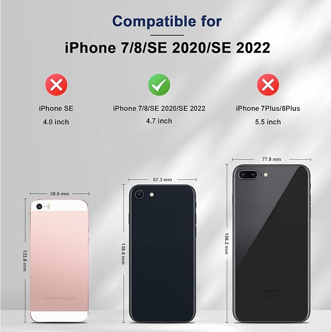 Jasonyu Flip Wallet Case for iPhone SE 2022/2020/8/7,Leather Magnetic Folio Cover with Card Holder,Kickstand - TPU Shockproof Durable Protective Phone Case,Blue