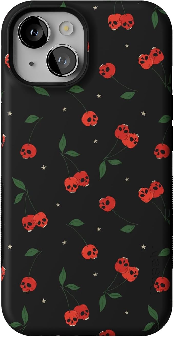 Casely iPhone 14 Case | Sweet Revenge | Cherry Skulls | Compatible with MagSafe | Bold Protective Design