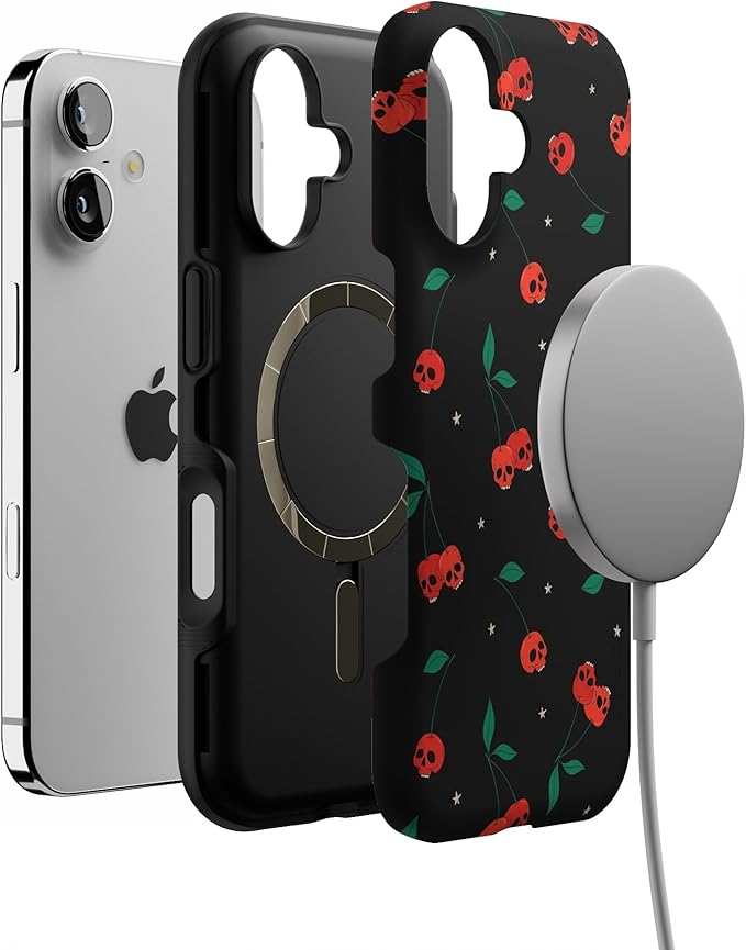 Casely iPhone 17 Case | Sweet Revenge | Cherry Skulls | Bold Protective Design | Compatible with MagSafe