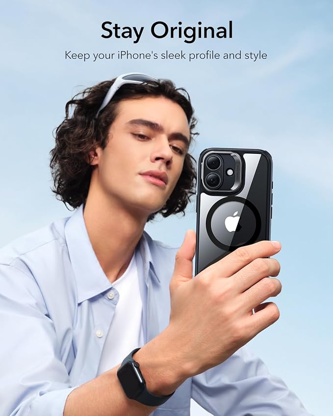 ESR for iPhone 17 Case with Stand, Camera Control Cover Compatible with MagSafe, Military-Grade Drop Protection Magnetic Phone Case for iPhone 17, Scratch-Resistant Back Cover,Clear Black