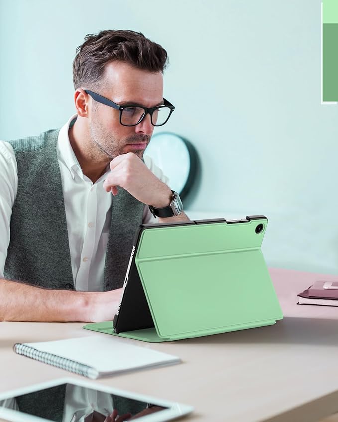 MoKo Case for Samsung Galaxy Tab A9 Plus 11-Inch 2023, Multi-Angle Viewing Slim Hard Back Shell Protective Cover Case with Auto Wake/Sleep for Galaxy Tab A9+ Tablet SM-X210/SM-X216/SM-X218, Green