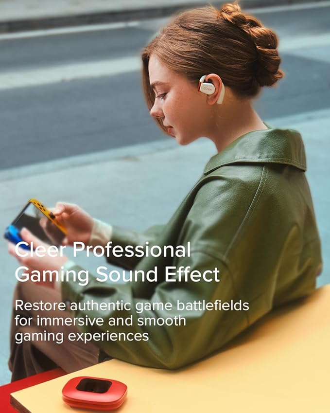 Cleer ARC 3 Gaming Earbuds - True Wireless Open Ear Headphones,Ultra-Low Latency,Snapdragon & Dolby Sound, Bluetooth 5.4, USB-C Dongle,50Hr Battery, Compatible with PS4, PS5, PC, Quest, Switch, White