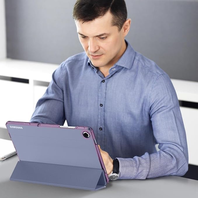 MoKo Case for Galaxy Tab A9+/A9 Plus 11 inch 2023, Slim Stand Protective Smart Cover with Hard PC Translucent Back Shell for Tab A9 Plus Tablet (SM-X210/X216/X218), Auto Wake/Sleep, Grey Purple