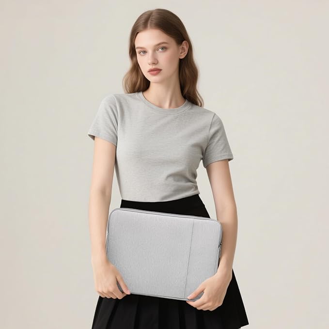 HYZUO 14-15 Inch Laptop Sleeve Bag Set for MacBook Air 15 M4/M3/M2, MacBook Pro 15, XPS 14/15 Plus, 15" Surface Laptop, Notebook Case for 14" HP Lenovo ThinkPad Asus Acer Huawei, Light Gray