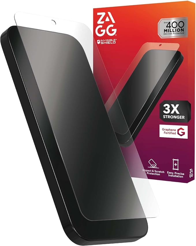 ZAGG Glass+ Samsung Galaxy S25+/ S24+ Screen Protector – Extreme Impact & Shatter Protection, Scratch-Resistant, Smudge-Resistant, Fingerprint Scanner Compatible, InvisibleShield, Easy Installation