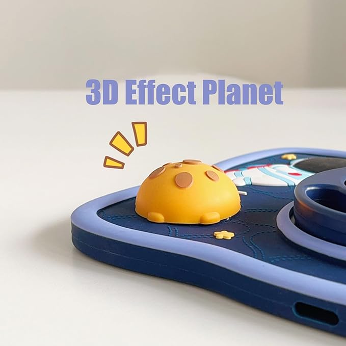 for Galaxy Tab A9 Case 8.7 inch 2023 Kids Girls Cute 3D Kawaii Cartoon Silicone Cover with 360°Rotatable Stand Shoulder Strap Hand Grip Case for Tab A9 Plus Tablet SM-X110/X115/X117(Star)