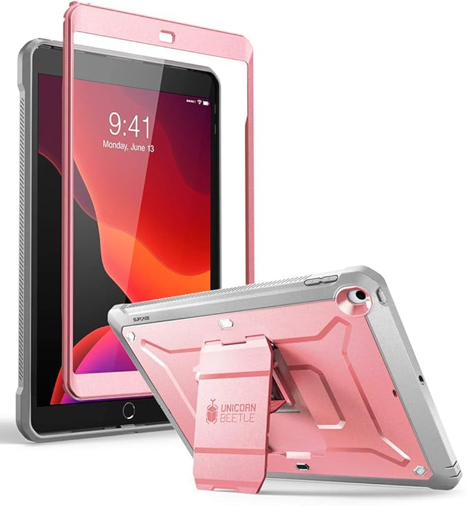 SUPCASE for iPad 9th Generation Case with Screen Protector (Unicorn Beetle Pro), [Built-in Stand] Heavy Duty Rugged Protective Case for iPad 10.2 9th / 8th / 7th Generation (2021/2020/2019), RoseGold
