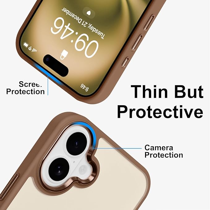 ZIYE Desert Titanium Gold Case for iPhone 16 Plus Case with Stand [Compatible with MagSafe] Slim Military Grade Heavy Duty Protection Magnetic Cover with 360 Rotatable Ring Kickstand for Women Men