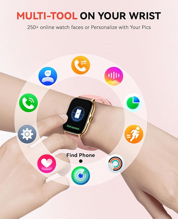Smart Watch for Women Men- Answer/Make Call, 2025 IP68 Waterproof Fitness Step Sleep Tracker Watch with Monitor Activity Counter Smartwatch for Andriod iPhone iOS Samsung Compatible