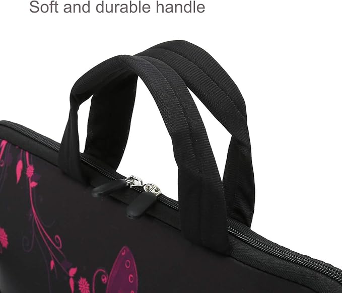 RICHEN 11 11.6 12 12.5 13 inches Case Laptop/Chromebook/Notebook/PC Tablet Travel Case Neoprene Handle Sleeve with Shoulder Strap (11-13.3 inch, Nice Butterfly)