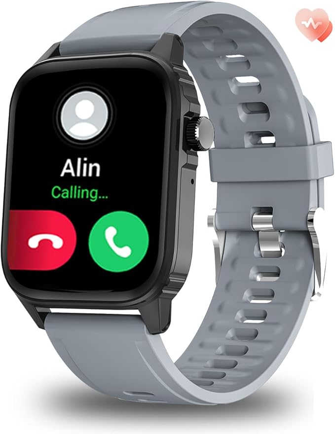 Smart Watch Men Women 1.83" Large HD Screen Fashion Bluetooth Call Watches Sport Waterproof 24/7 Heart Rate Sleep Monitor Activity Fitness Tracker Smartwatches Man for iPhone Android （Grey）