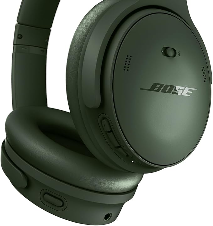 Bose QuietComfort Bluetooth Headphones, Wireless Headphones with Active Over Ear Noise Cancelling and Mic, Deep Bass, Up to 24 Hours of Playtime, Cypress Green - Limited Edition