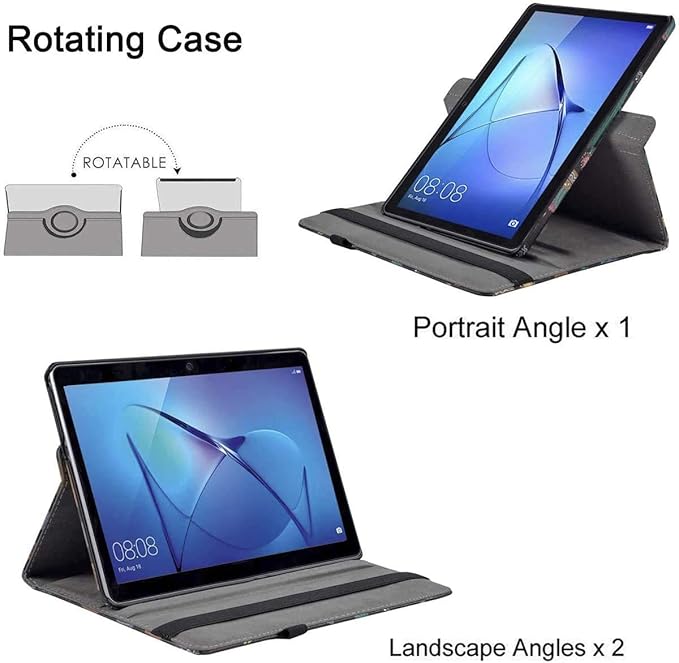 Case for Samsung Galaxy Tab A 10.1 2019, 360 Degree Rotating Stand Smart Case for Samsung Tab A 10.1 Inch Tablet [SM-T510/T515T/T517] 2019 Release (Green florets)