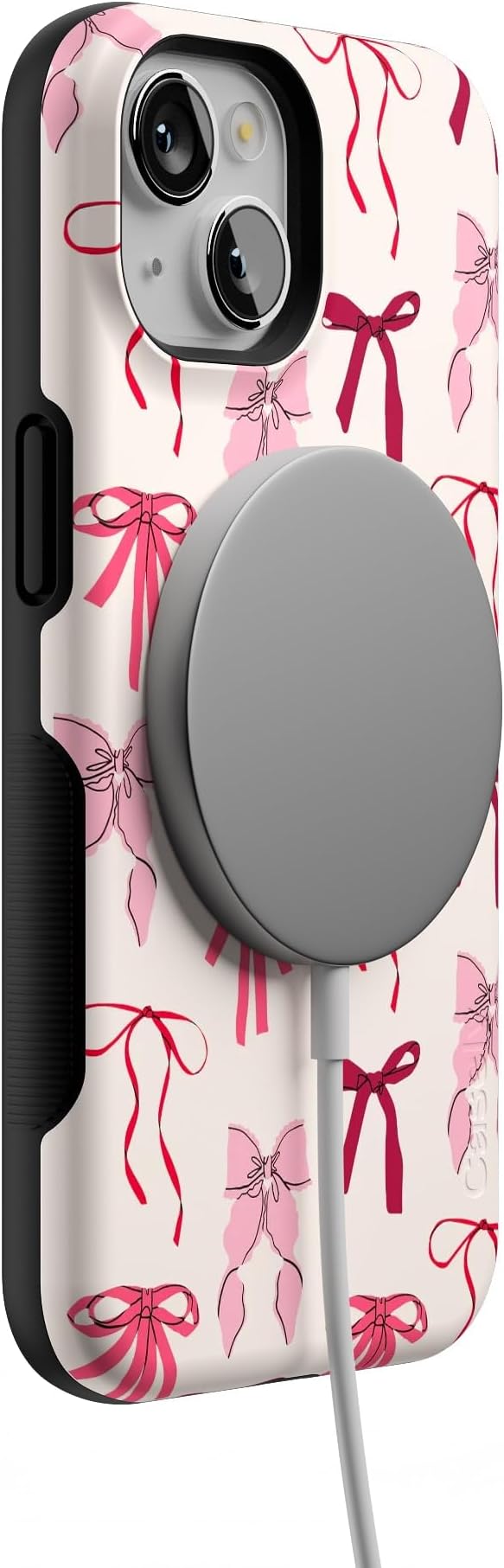 Casely iPhone 14 Case | Lover Girlie | Pink Bows | Compatible with MagSafe | Bold Protective Design