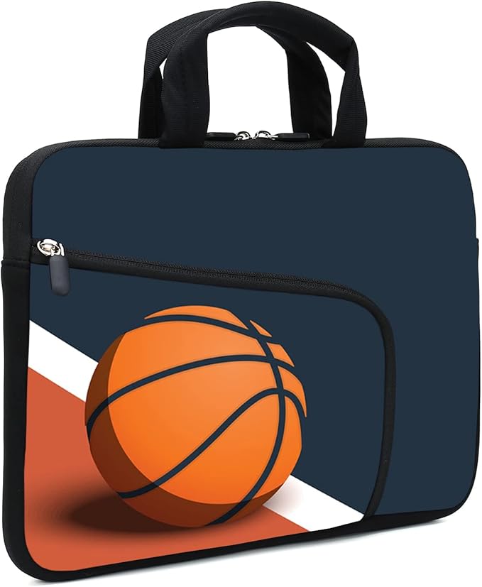 11.6" 12.2 inches Laptop Sleeve Chromebook Case Ultrabook Case Notebook Sleeve Tablet Case Neoprene Handle Sleeve for Men Women, Two Pockets Fit Apple MacBook Air Samsung Acer HP(Basketball)