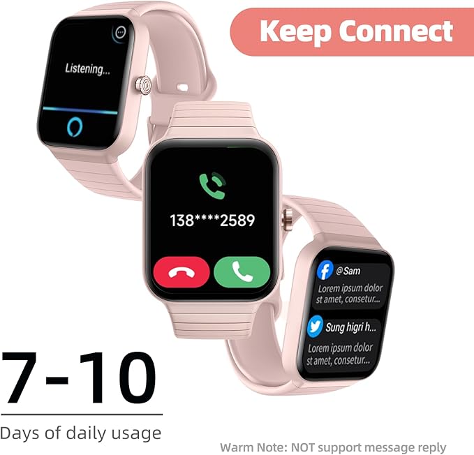 Smart Watch for Women Men, Answer/Make Call, Alexa Built-in, 1.8“ Fitness Tracker with 100 Sport Modes, Heart Rate, Blood Oxygen, Sleep Monitor, Fit for Android and iPhone, IP68 Waterproof