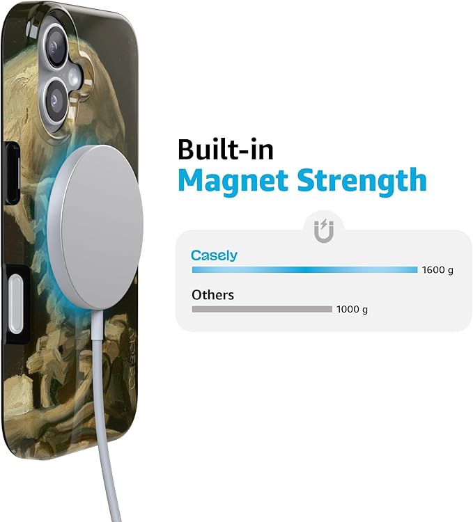 Casely iPhone 17 Case | Van Gogh | Head of a Skeleton with a Burning Cig | Compatible with MagSafe | Classic Ultra Slim Design