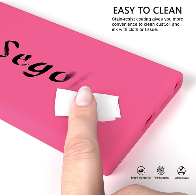 E Segoi Designed for Galaxy S24 Ultra Case, Liquid Silicone Gel Rubber Shockproof Case Soft Microfiber Cloth Lining Cushion Compatible with Galaxy S24 Ultra 5G 6.8 inch (Hot Pink, S24 Ultra - 6.8")