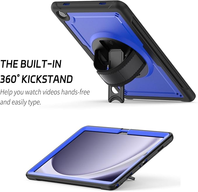 ZenRich Case for Samsung Galaxy Tab A9 Plus / A9+ 5G 11" 2023 (SM-X210/X216/X218),Heavy Duty Shockproof Protective Case with 360 Rotating Kickstand Hand & Shoulder Belt for Galaxy Tab A9 Plus 11 inch