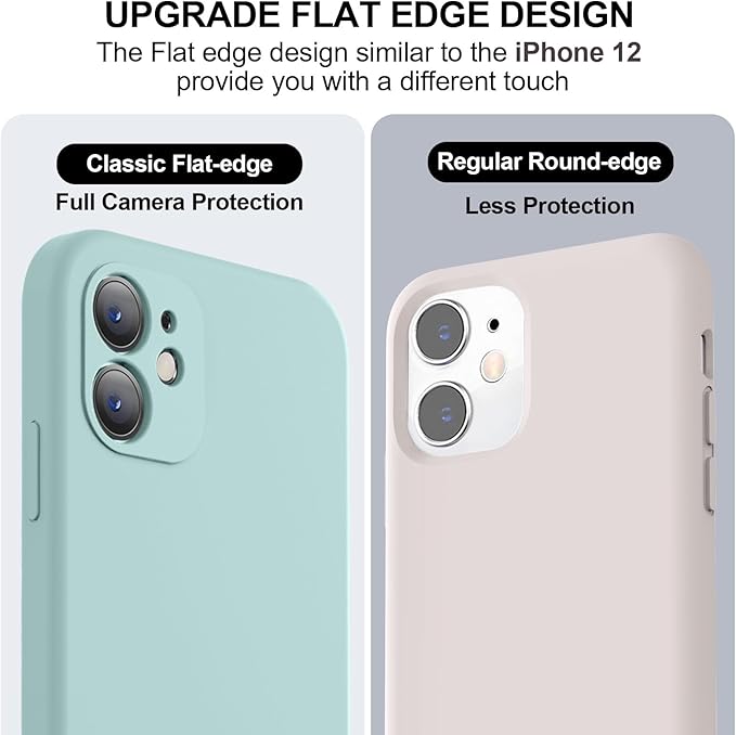 Vooii Compatible with iPhone 11 Case, Upgraded Liquid Silicone with [Flat Edges] [Camera Protection] [Soft Anti-Scratch Microfiber Lining] Phone Case for iPhone 11 6.1 inch - Mint