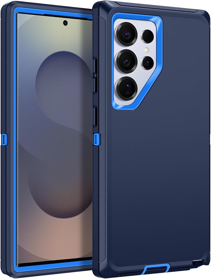 for Samsung Galaxy S25 Ultra Case Heavy Duty Protective Shockproof Dropproof 3-Layer Full Body Protection [Without Screen Protector] Tough Rugged Case for Galaxy S25 Ultra,Navy Blue