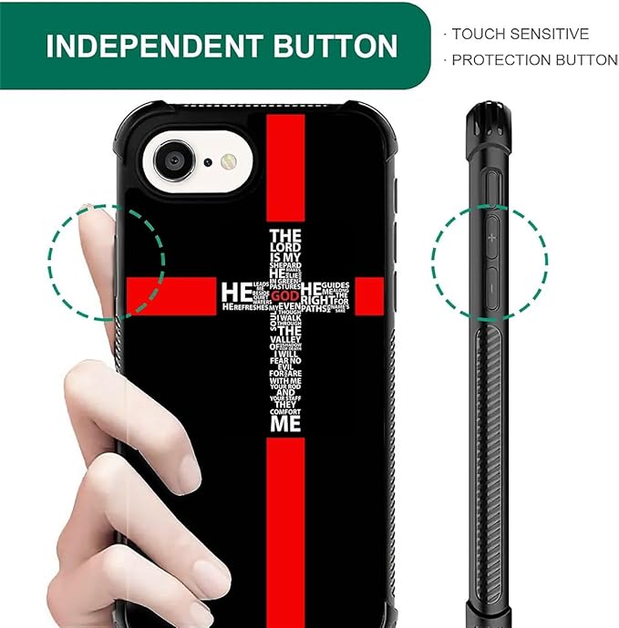 Compatible with iPhone 16e Case,God Cross Phone Cover for Men/Women,Soft TPU Anti-Skid Thread and Four Corner Anti-Collision Protection Case Compatible with iPhone 16e 6.1inch