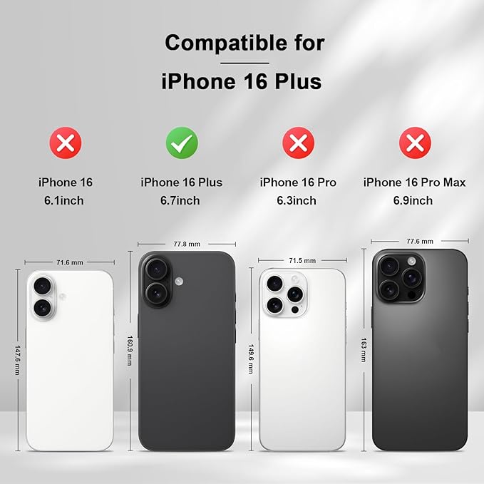 Jasonyu Flip Wallet Case for iPhone 16 Plus,Leather Magnetic Folio Cover with Card Holder,Kickstand - TPU Shockproof Durable Protective Phone Case,Black