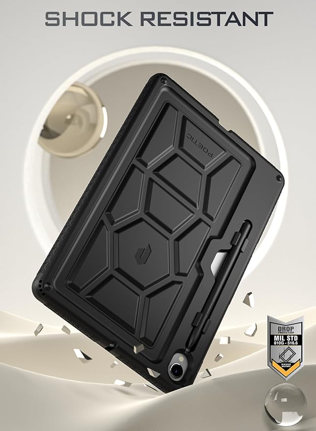 Poetic TurtleSkin Case for Samsung Galaxy Tab S9 (2023 Release) 11 inch Case with S Pen Holder, Heavy Duty Shockproof Kids Friendly Protective Silicone Cover, Black