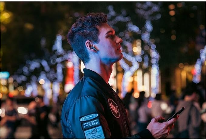 ASUS ROG Cetra True Wireless Gaming Headphones (2.4 GHz & Bluetooth 5.3, ROG SpeedNova, 24-bit 96 kHz Audio, Dirac Opteo, Bone-Conduction AI Microphones, Adaptive ANC, 46-Hour Battery Life)- Black