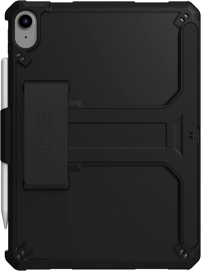 URBAN ARMOR GEAR UAG Designed for iPad 11" A16 11th Gen 2025, 10.9" 10th Gen 2022 Case A3354 A3355 A2696 - Rugged Slim Protective Folio Cover w/Hand Strap Kickstand & Pencil Holder, Scout Black
