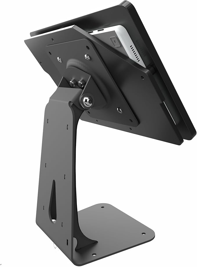 TABcare Anti-Theft Acrylic Case with 360 Rotate 180 Swivel Metal Desktop Stand & 90-Degree USB C Cable for Samsung Galaxy TAB A7 Lite 8.7" Tablet (Black, TAB A7 Lite 8.7)