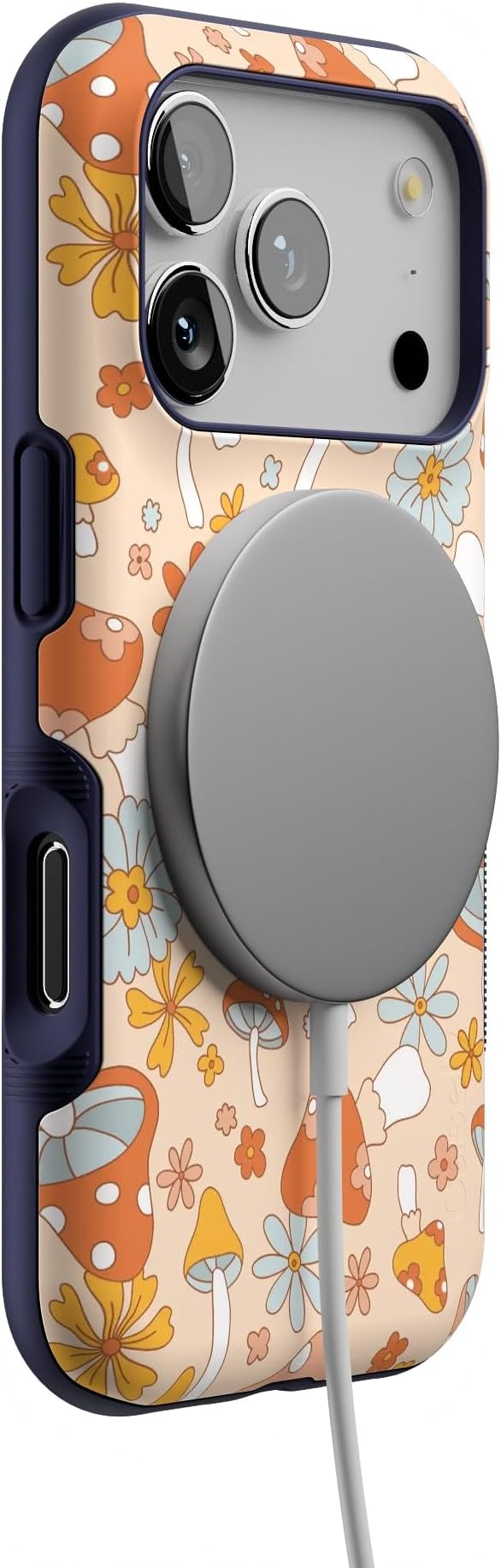 Casely iPhone 17 Pro Case | Mushroom Magic | Retro Floral | Bold Protective Design | Compatible with MagSafe