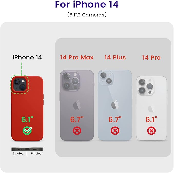 OTOFLY Designed for iPhone 14 Case, Silicone Shockproof Slim Thin Phone Case for iPhone 14 6.1 inch (Red)