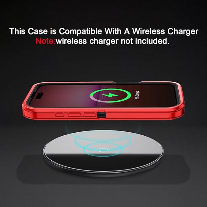 for iPhone 16 Plus Case Shockproof Dust/Drop Proof 3-Layer Full Body Protection [Without Screen Protector] Rugged Heavy Duty Cover Case for Apple iPhone 16 Plus 6.7" 2024,Red/Black