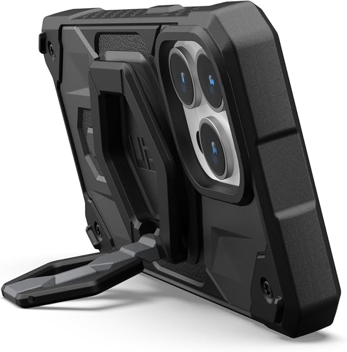 URBAN ARMOR GEAR UAG Magnetic Phone Ring Stand Compatible with MagSafe Magnet, Removable Metal Finger Ring Grip & 360 Rotation Adjustable Kickstand for iPhone 17, Galaxy S25, Black/Silver