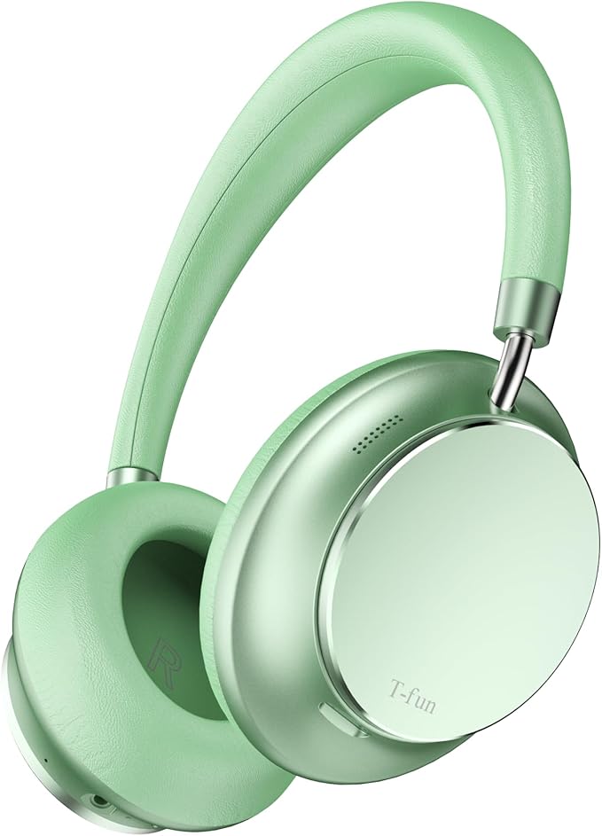 T-fun NC35 Hybrid Active Noise Cancelling Headphones, 360° Spatial Audio with Head Tracking, Over Ear Headphones Wireless Bluetooth 5.3, 55H ANC Playtime, Deep Bass, Custom EQ via App, for Travel Home