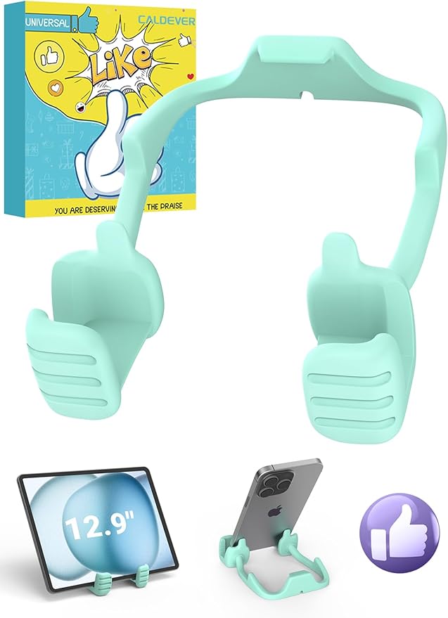 Stocking Stuffers for Teens Boys Girls Tablet Stand for iPad: Universal Compatible Thumbs Up Lazy Cell Phone Stand Holder for Desk Fun Birthday Gifts for Kids Men Women Gifts for Christmas