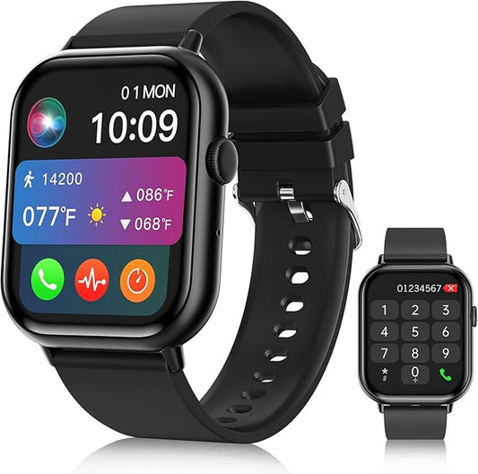 Smart Watches for Men Women (Answer/Make Call), 2.01" HD Screen Fitness Tracker Watch with Blood Pressure/Heart Rate/Sleep Monitor, Smart Watch for Android iOS Phones, IP67 Waterproof Sport Watch