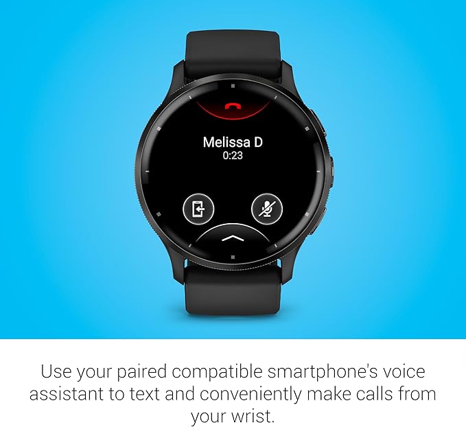 Garmin Venu 3 Slate Stainless Steel Bezel 1.4-Inch AMOLED Touchscreen Display Smart Watch with 45mm Black Case and Silicone Band