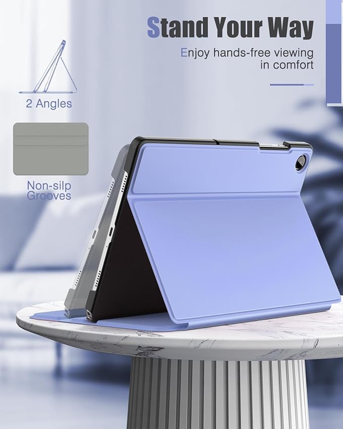 MoKo Case for Samsung Galaxy Tab A9+ 11-Inch 2023, Multi-Angle Viewing Slim Hard Back Shell Protective Cover Case with Auto Wake/Sleep for Galaxy Tab A9+ (SM-X210/SM-X216/SM-X218), Lavender Purple