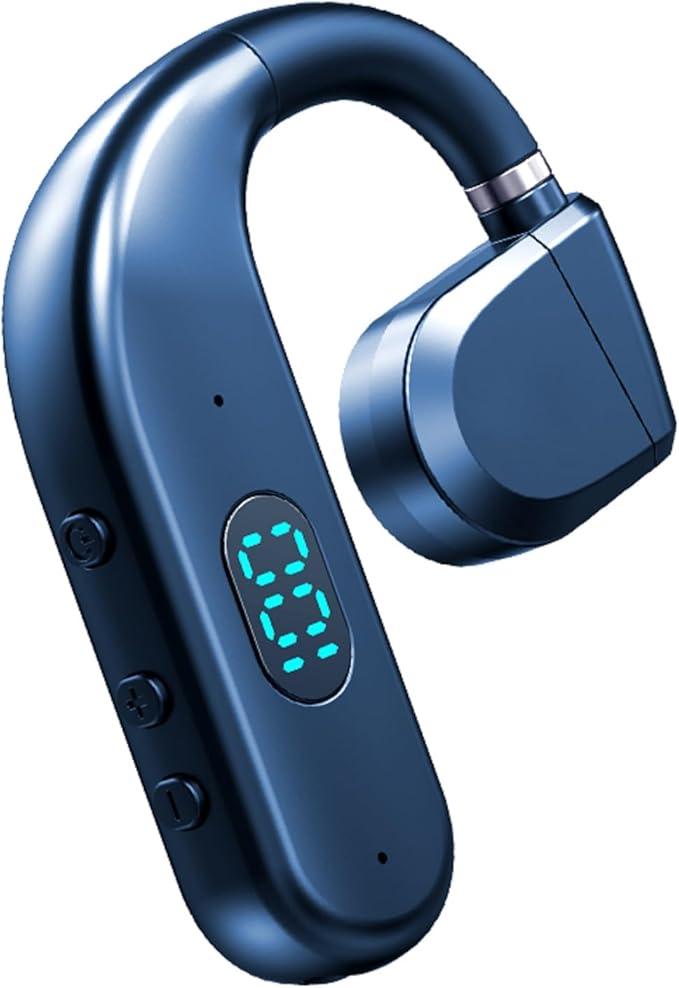 One Ear Headset Open Ear Air-Bone Conduction Headphones Wireless Bluetooth Headset Earpiece with Microphone for Cell Phones 30H Playtime Air-Bone Conducting Ear Piece Earphones for Sports Work