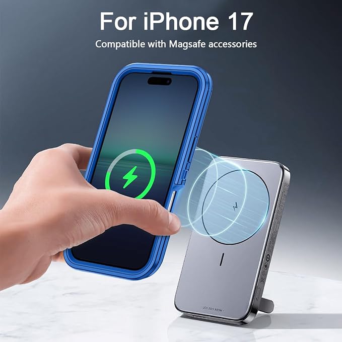 for iPhone 17 Case [Compatible with MagSafe] Shockproof 3-Layer Full Body Protection [Without Screen Protector] Rugged Heavy Duty Cover Case for Apple iPhone 17 6.3" 2025,Sea Blue