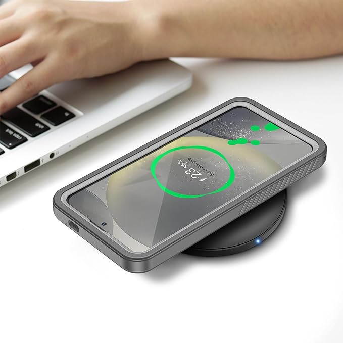 Lanhiem for Samsung Galaxy S24+ Plus Phone Case, IP68 Waterproof Dustproof Case with Built-in Screen Protector, Rugged Full Body Shockproof Protective Cover for Galaxy S24 Plus 6.7 Inch, Marble Gray