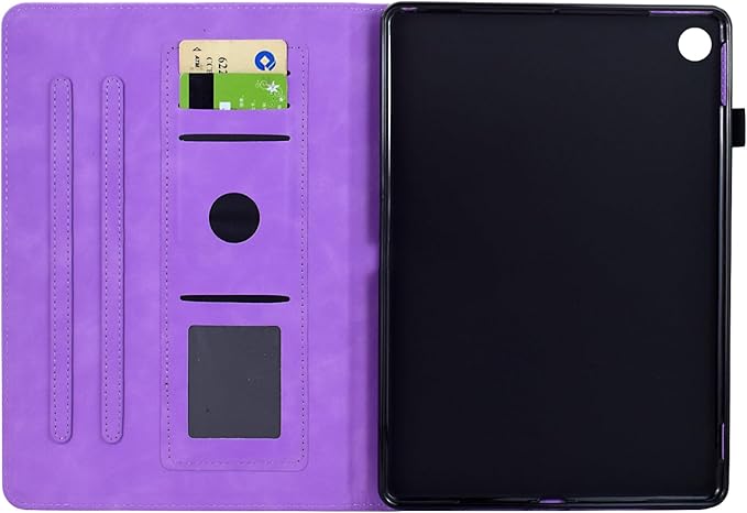 Mandala Flower Case Compatible with Galaxy Tab A9+ Plus 11 Inch 2024 2023 (SM-X210/X216/X218), Cute Elegant Embossed Suede Leather Folio Stand Case Protective Cover with Auto Wake/Sleep, Purple