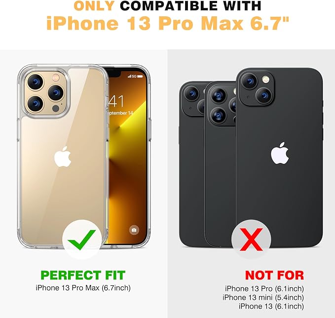 Diaclara Designed for iPhone 13 Pro Max Case, [with Privacy Screen Protector] [Anti Spy] [Military Grade Drop Protection] Heavy Duty Full-Body Shockproof Phone Case, Clear