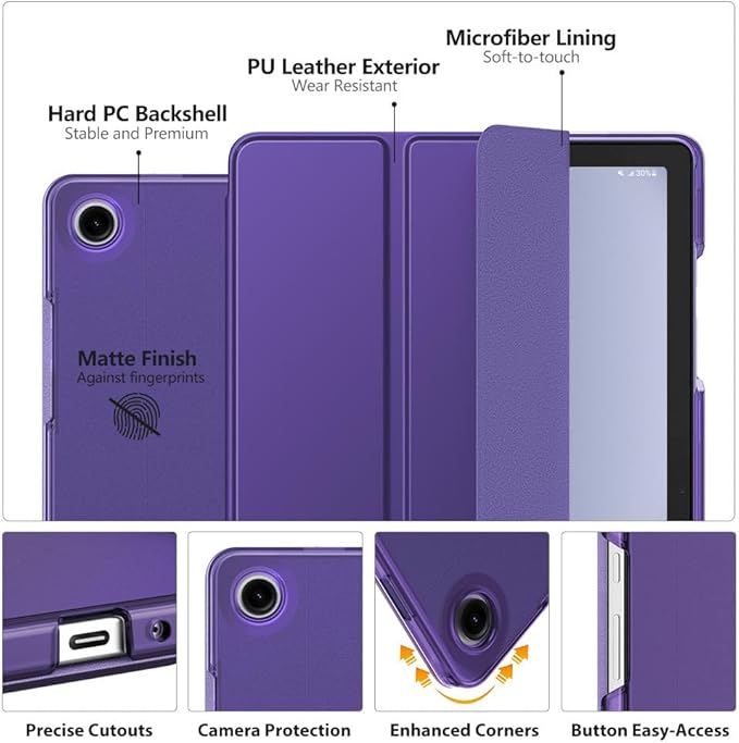 MoKo Case for Galaxy Tab A9+/A9 Plus 11 inch 2023, Slim Stand Protective Smart Cover with Hard PC Translucent Back Shell for Tab A9 Plus Tablet (SM-X210/X216/X218), Auto Wake/Sleep, Purple Violet