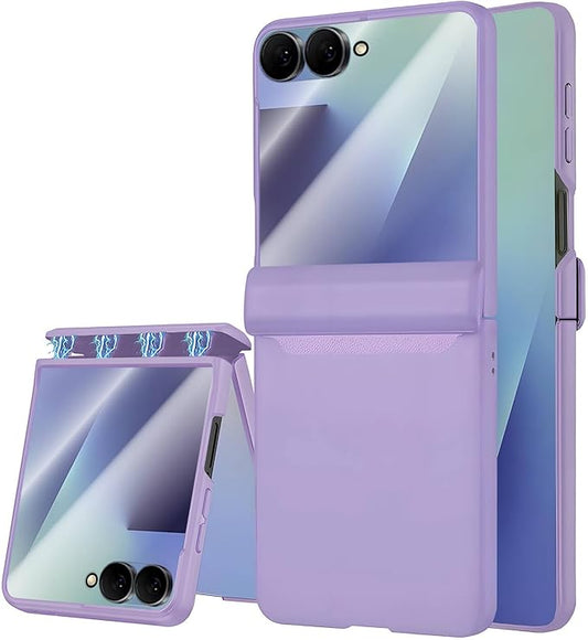 STORMTAL for Samsung Galaxy Z Flip 7 Case, Hinge Protection, Built-in Screen Protector, Wireless Charging, Shockproof, Slim Rugged Phone Protective Case for Galaxy Z Flip 7 Purple