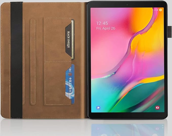 Case for Samsung Galaxy Tab A 10.1 2019 (SM-T510/T515) Bussiness Premium Slim PU Leather Stand Folding Folio Cover for Galaxy Tab A 10.1 Inch Tablet SM-T510/T515 2019 Modle Shell Cover-Red