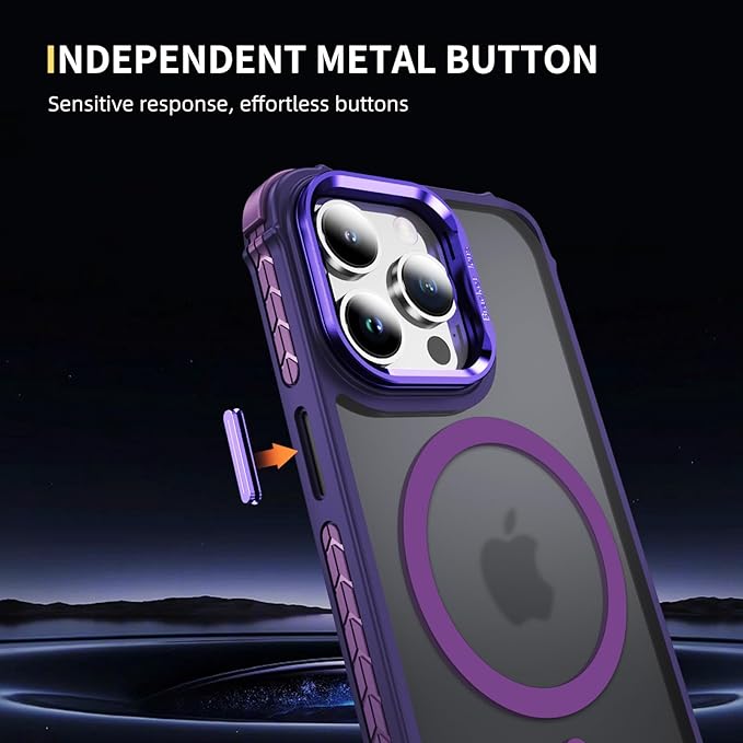 for iPhone 16 Pro Case Magnetic, Supports Wireless Charging,[Compatible with MagSafe Accessories] for iPhone 16 Pro Case Purple