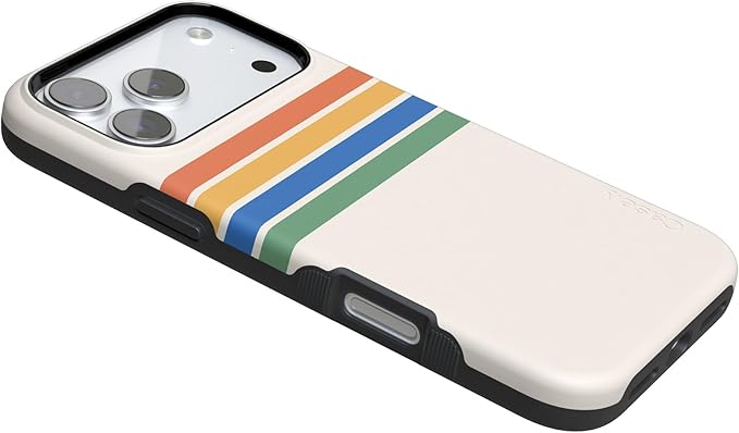 Casely iPhone 17 Pro Case | Totally Groovy | Rainbow Stripes Color Block | Compatible with MagSafe | Bold Protective Design